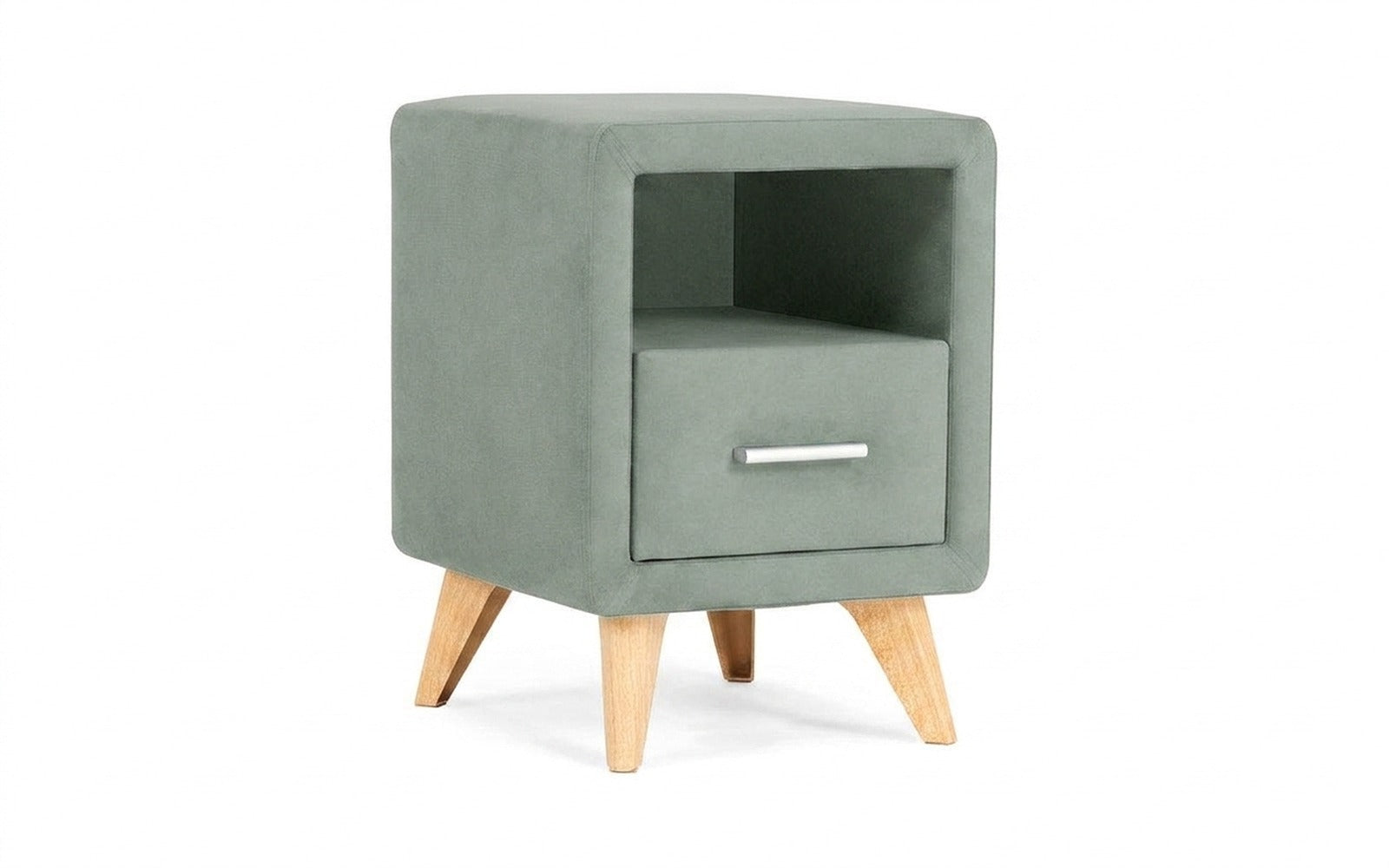 Leda nightstand in Casanova Celadon fabric, product photo on white background