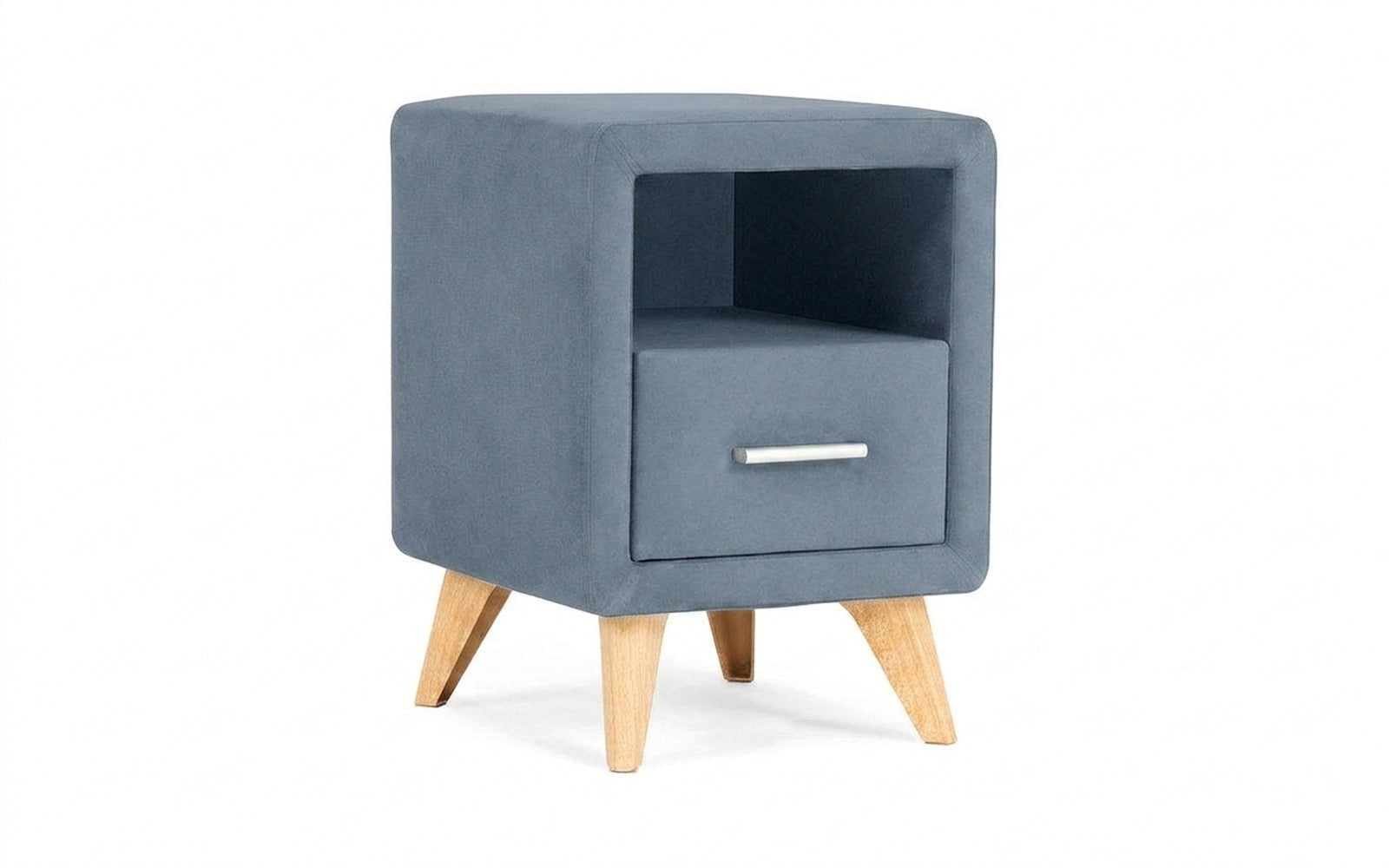 Leda nightstand in Casanova Ice fabric, product photo on white background