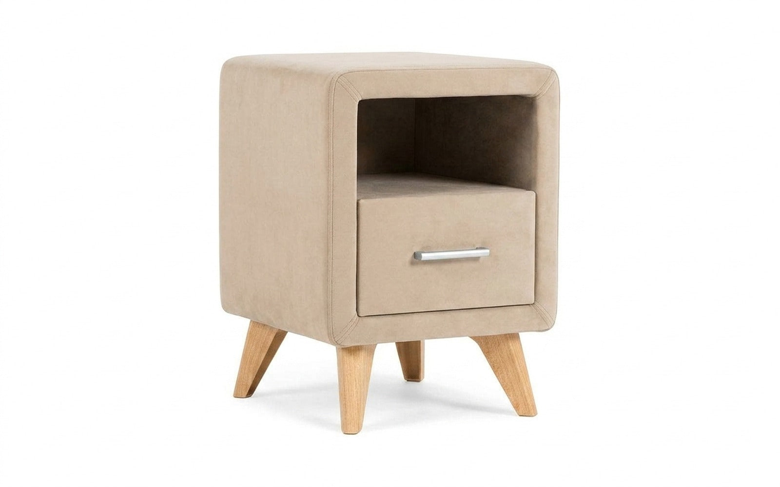 Leda nightstand in Casanova Milk fabric, product photo on white background