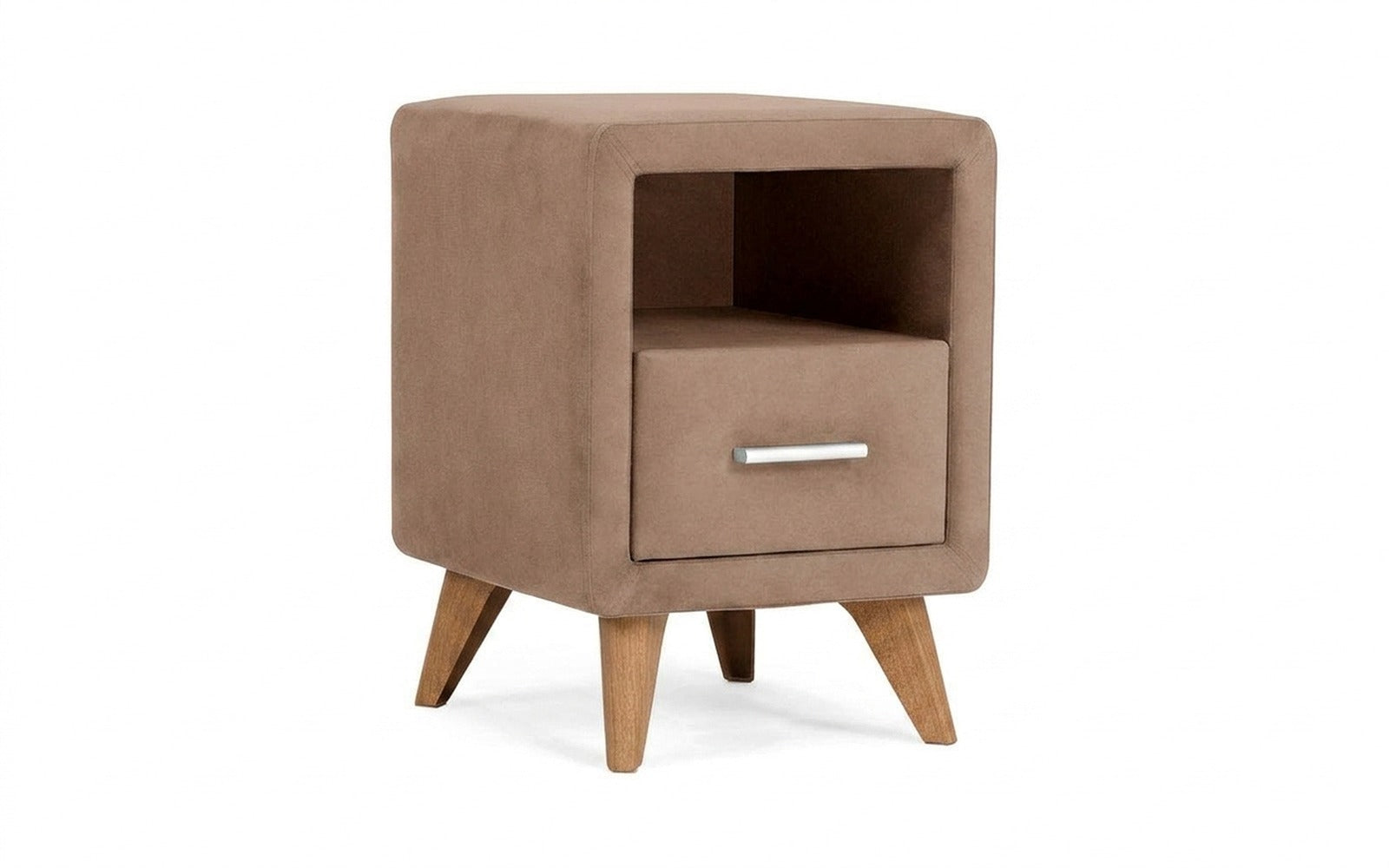 Leda nightstand in Casanova Stone fabric, product photo on white background