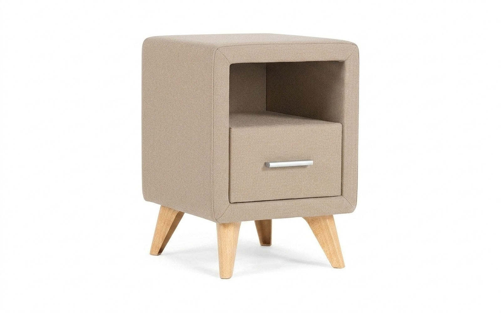 Leda nightstand in Dumont 02 fabric, product photo on white background