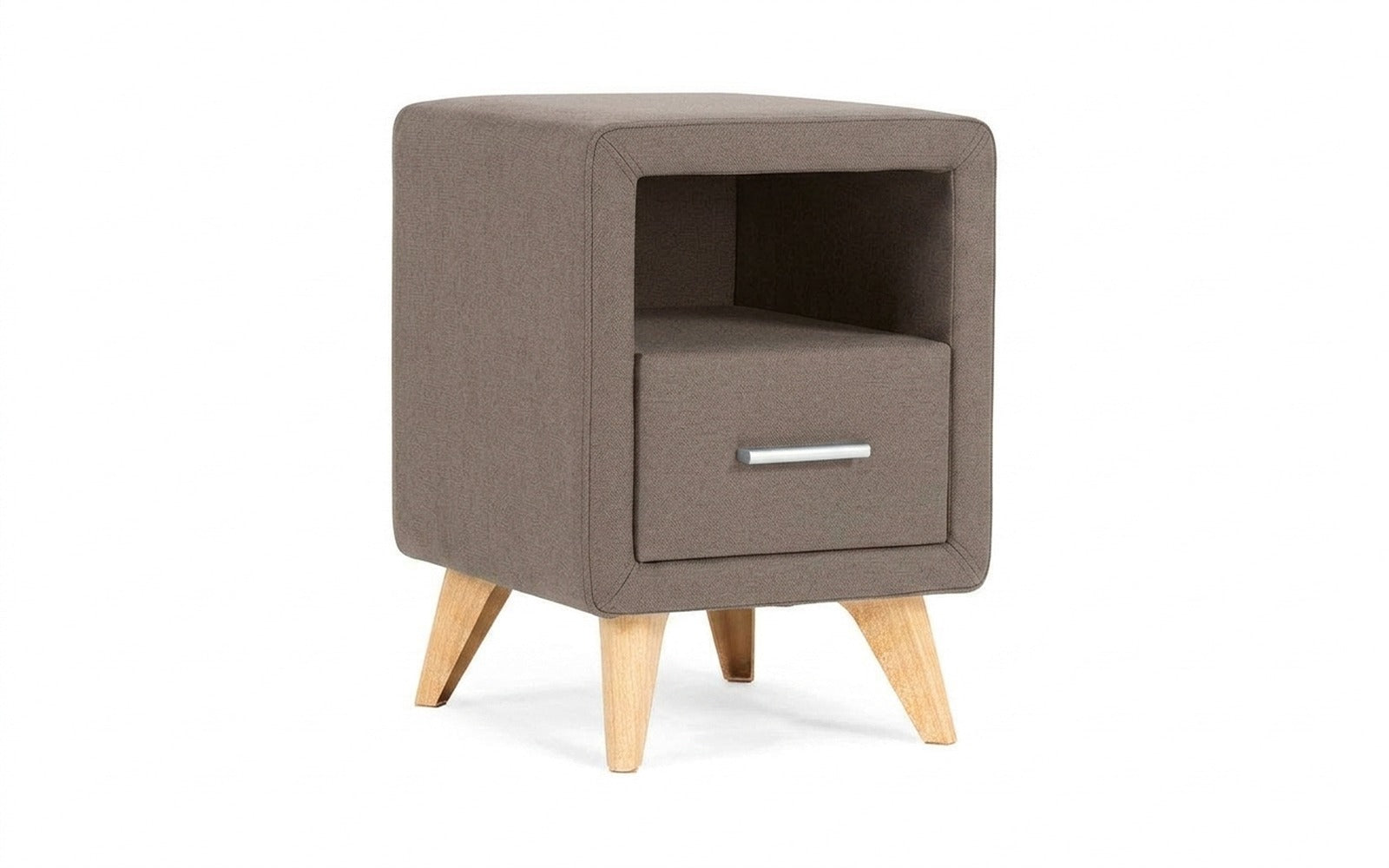 Leda nightstand in Dumont 08 fabric, product photo on white background