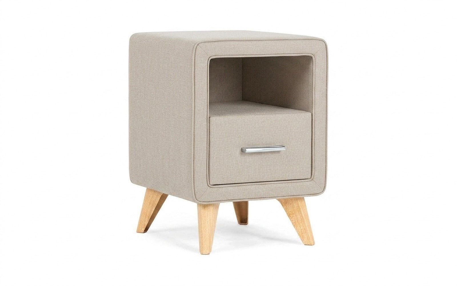 Leda nightstand in Forte 01 fabric, product photo on white background