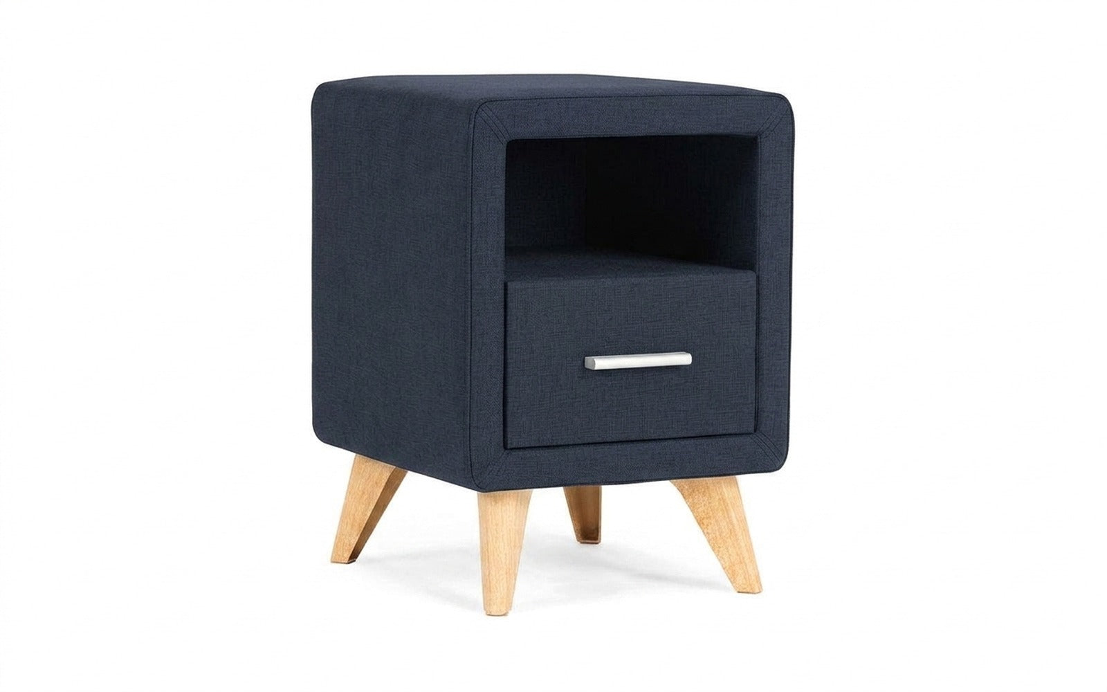 Leda nightstand in Lidot Blue fabric, product photo on white background