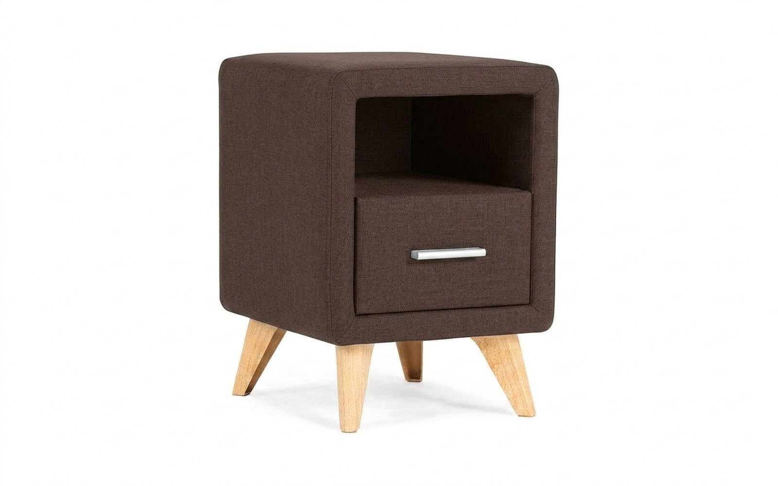 Leda nightstand in Lidot Brown fabric, product photo on white background