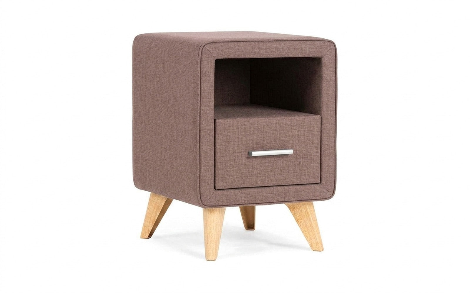Leda nightstand in Lidot Lilac fabric, product photo on white background
