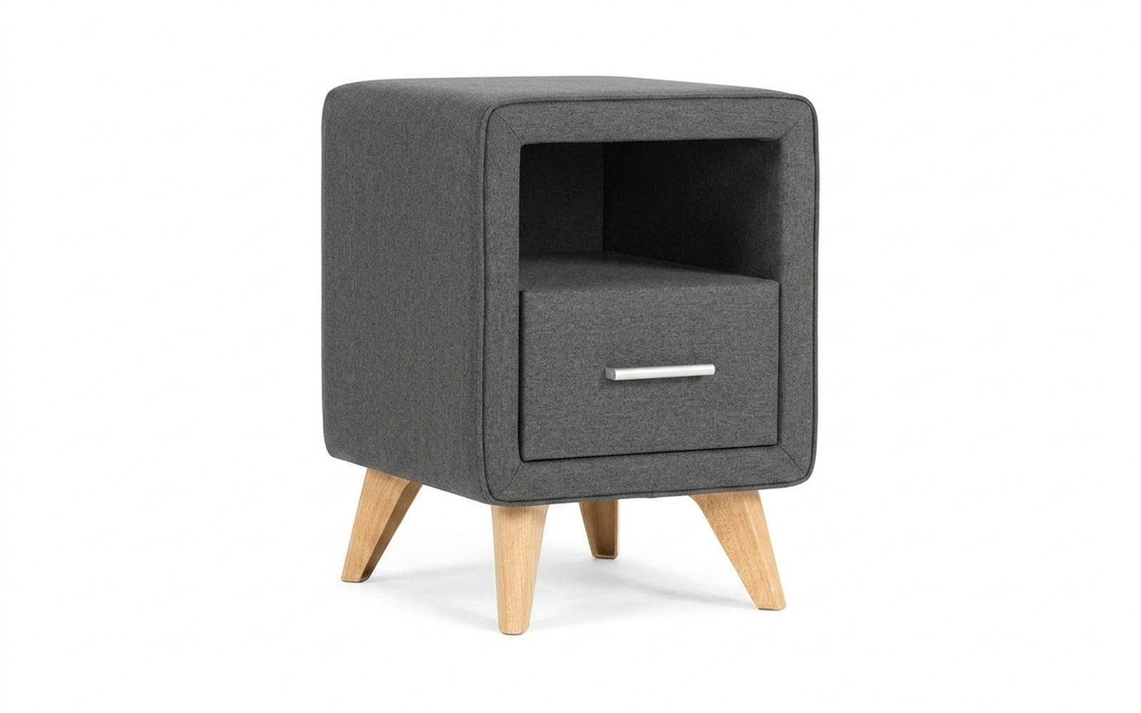 Leda nightstand in Prime Dark fabric, product photo on white background