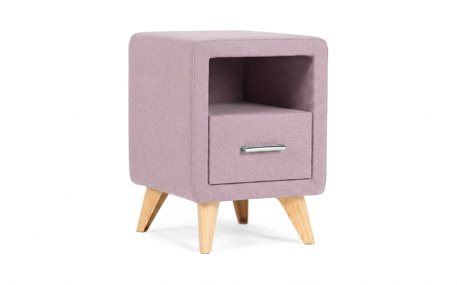 Leda nightstand in Royal I Lavanda fabric, product photo on white background
