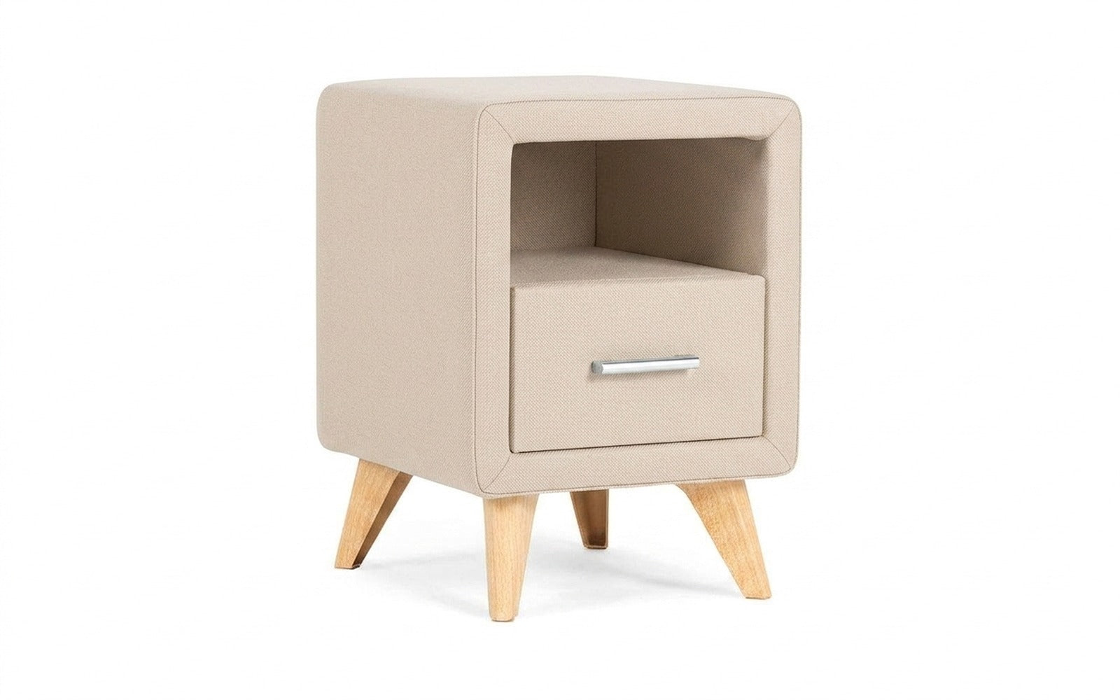 Leda nightstand in Royal I Plombir fabric, product photo on white background