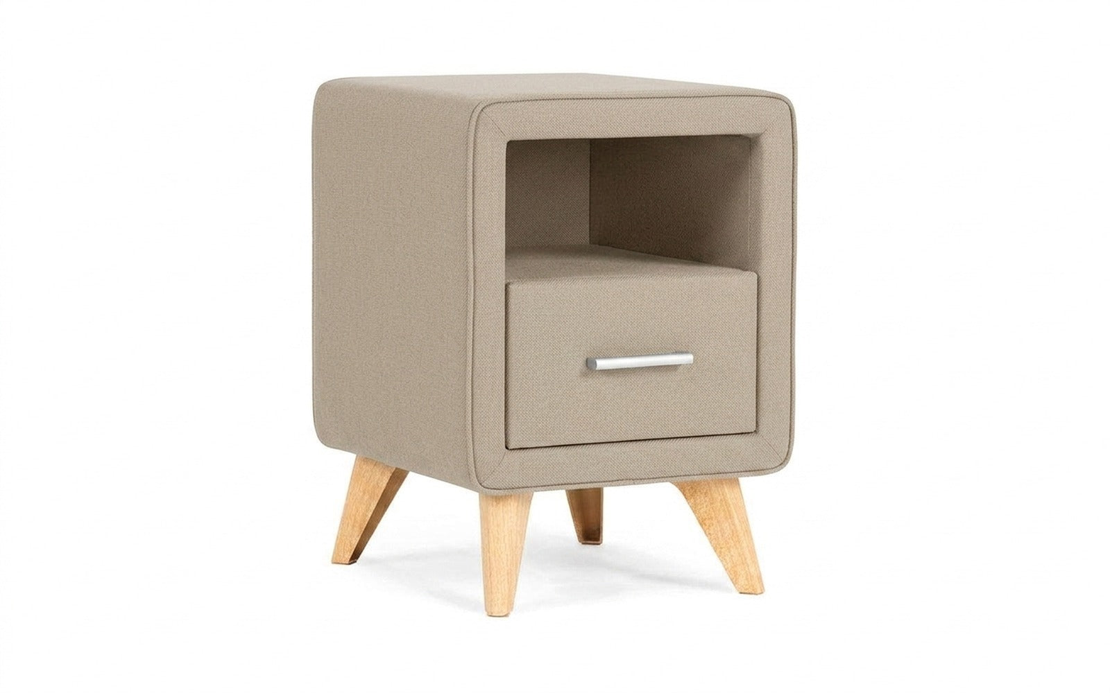 Leda nightstand in Sky Velvet 21 fabric, product photo on white background