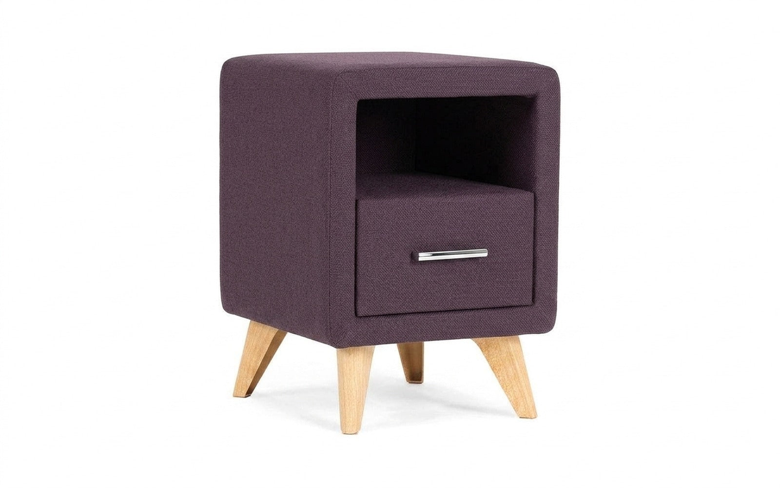 Leda nightstand in Velutto 19 fabric, product photo on white background