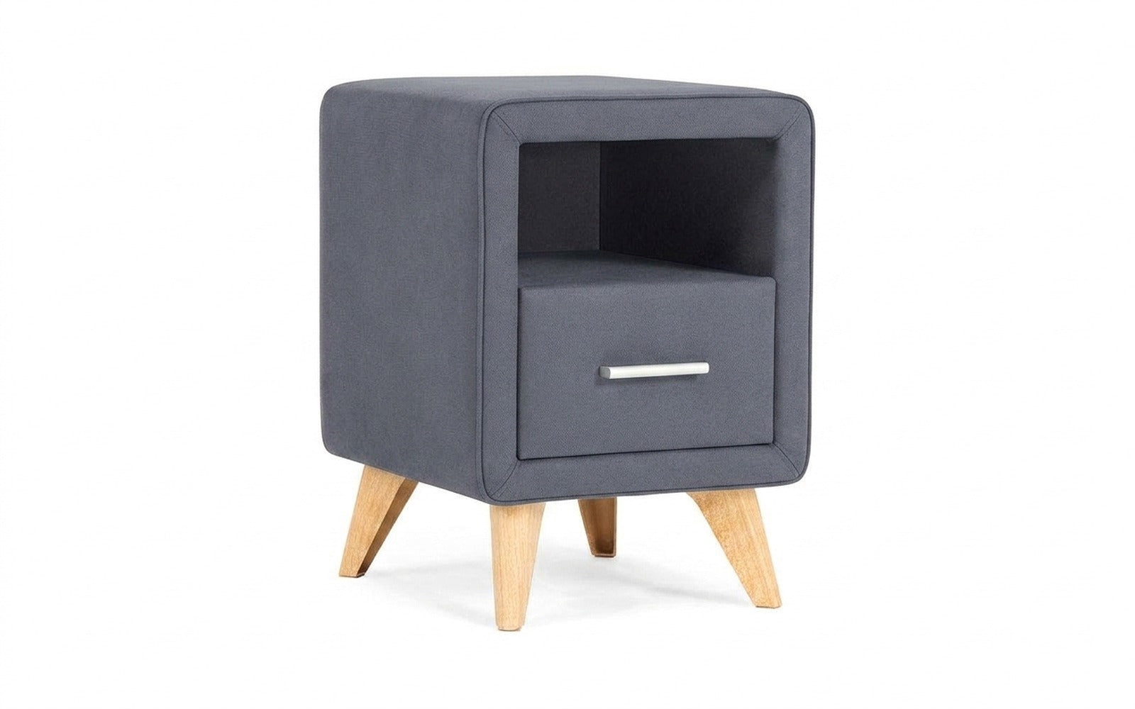 Leda nightstand in Velutto 32 fabric, product photo on white background