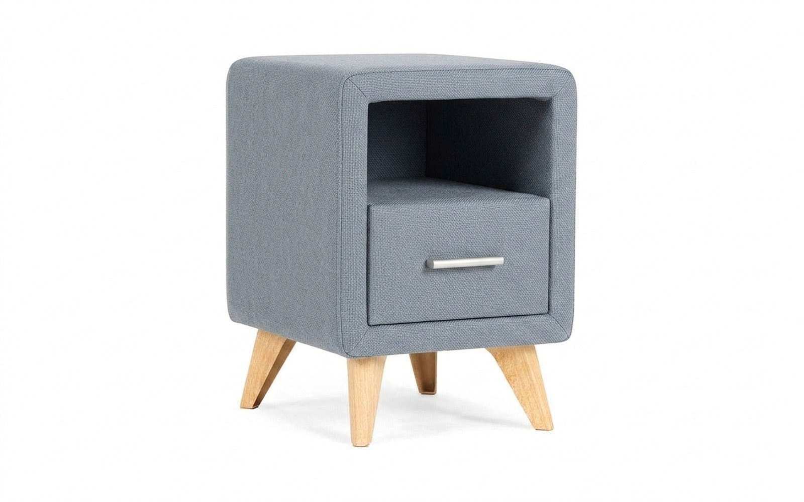 Leda nightstand in Velutto 52 fabric, product photo on white background