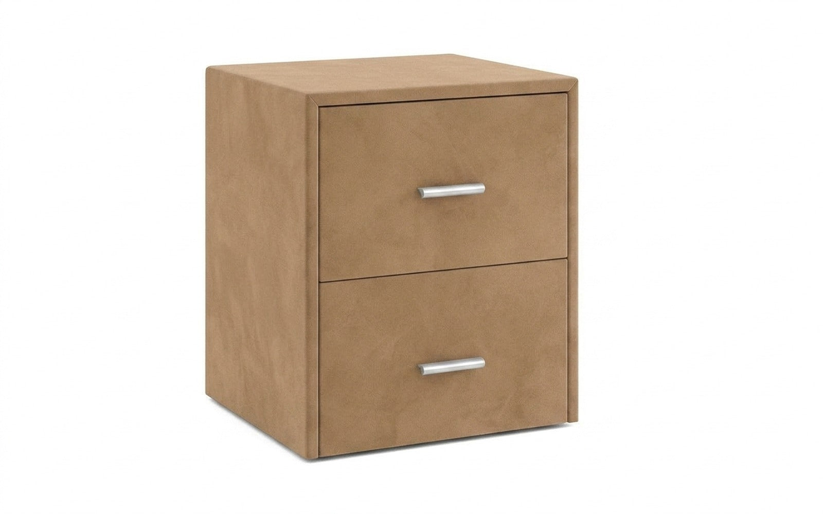 Magda nightstand in Casanova Beige fabric, product photo on white background