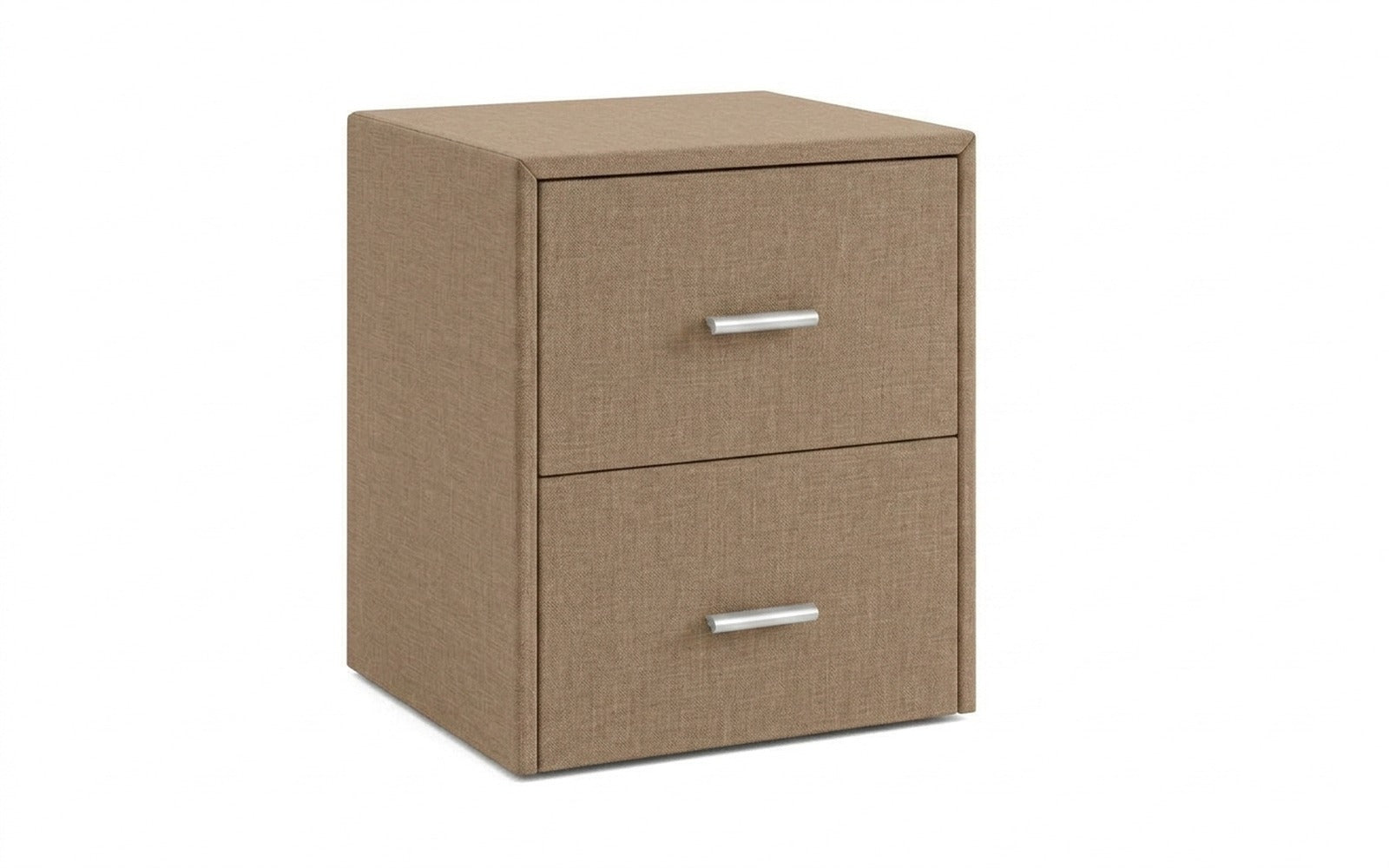 Magda nightstand in Lidot Beige fabric, product photo on white background