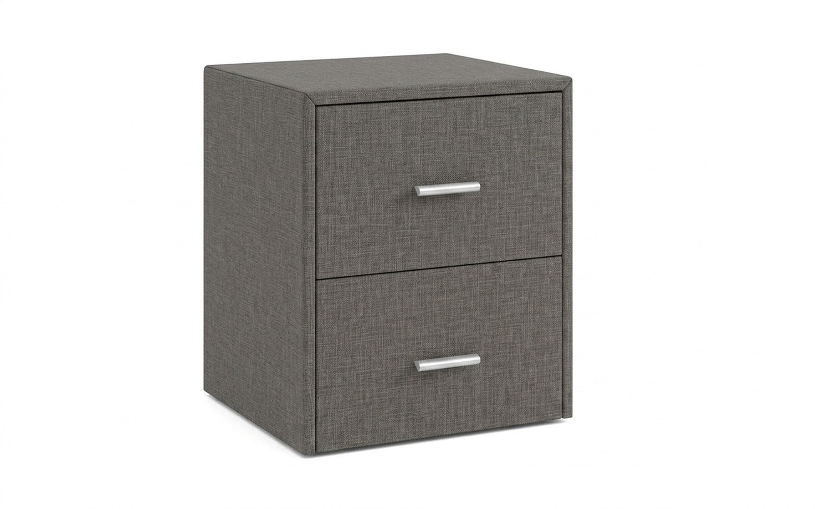 Magda nightstand in Lidot Grey fabric, product photo on white background