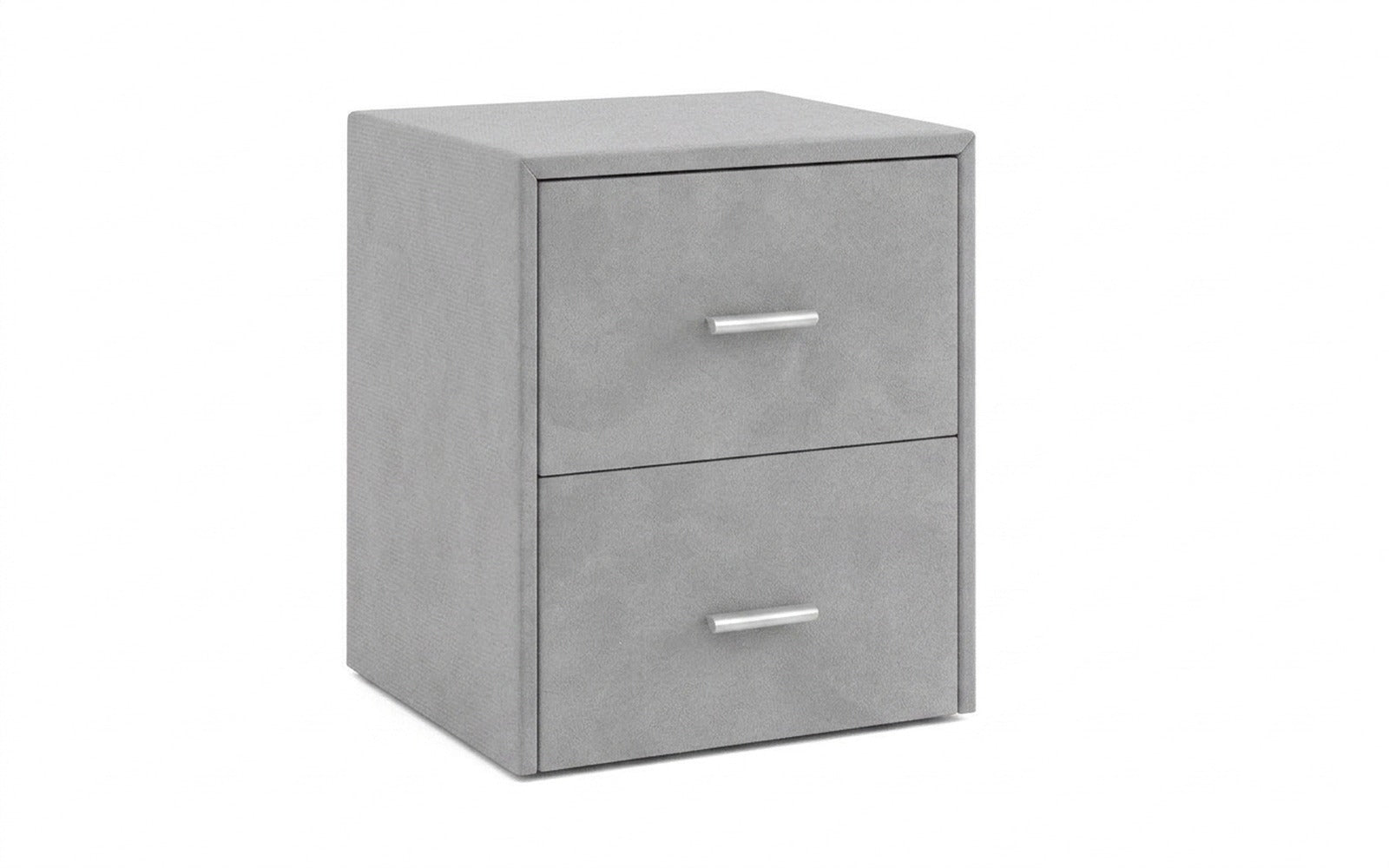 Magda nightstand in Prime Grey fabric, product photo on white background