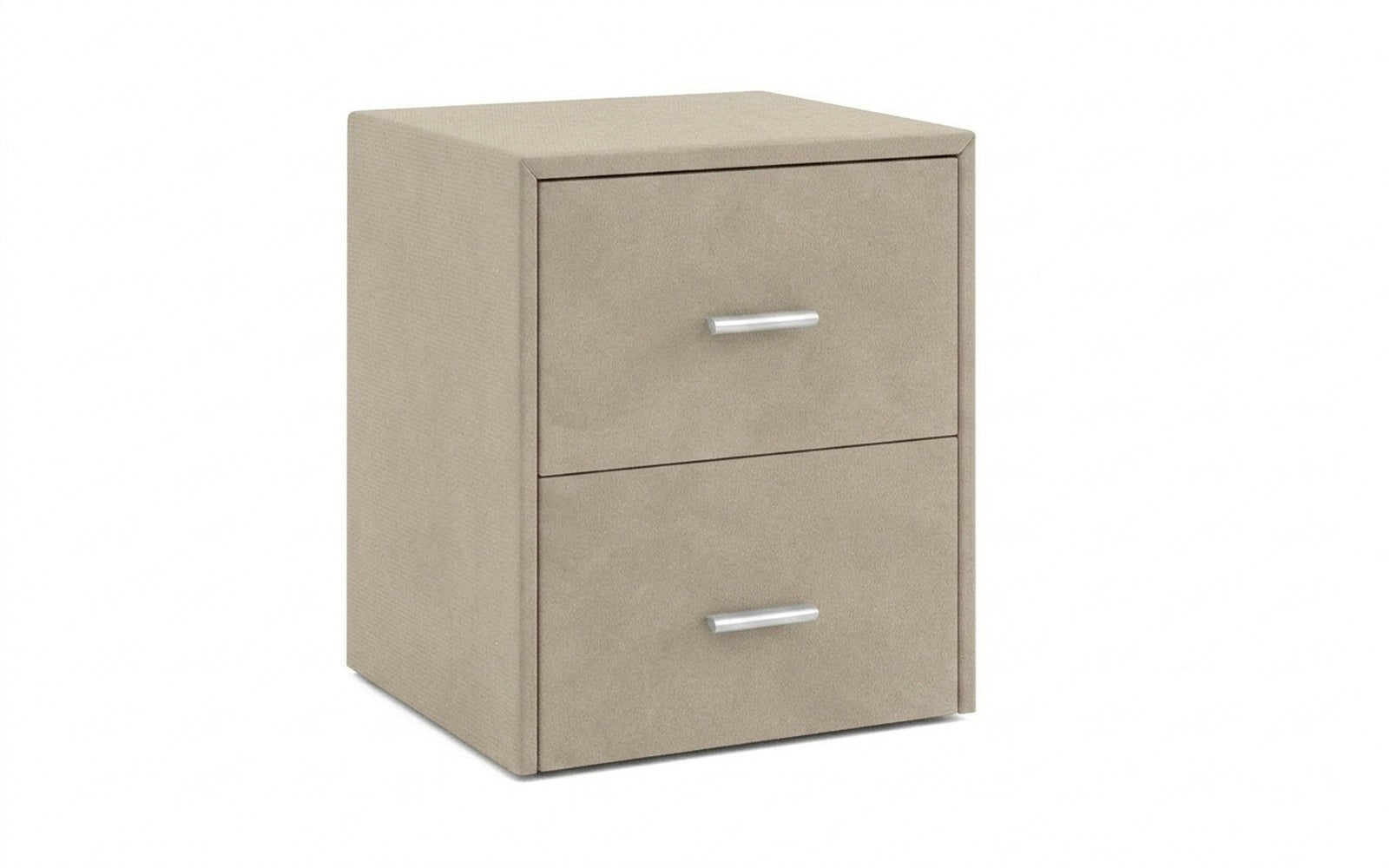 Magda nightstand in Sky Velvet 03 fabric, product photo on white background