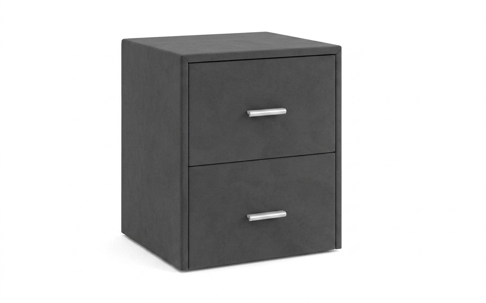 Magda nightstand in Sky Velvet 16 fabric, product photo on white background