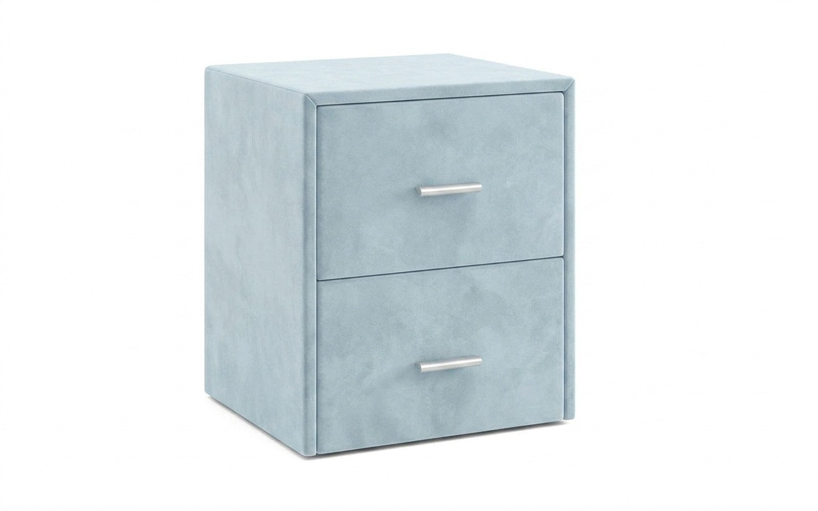 Magda nightstand in Sky Velvet 18 fabric, product photo on white background