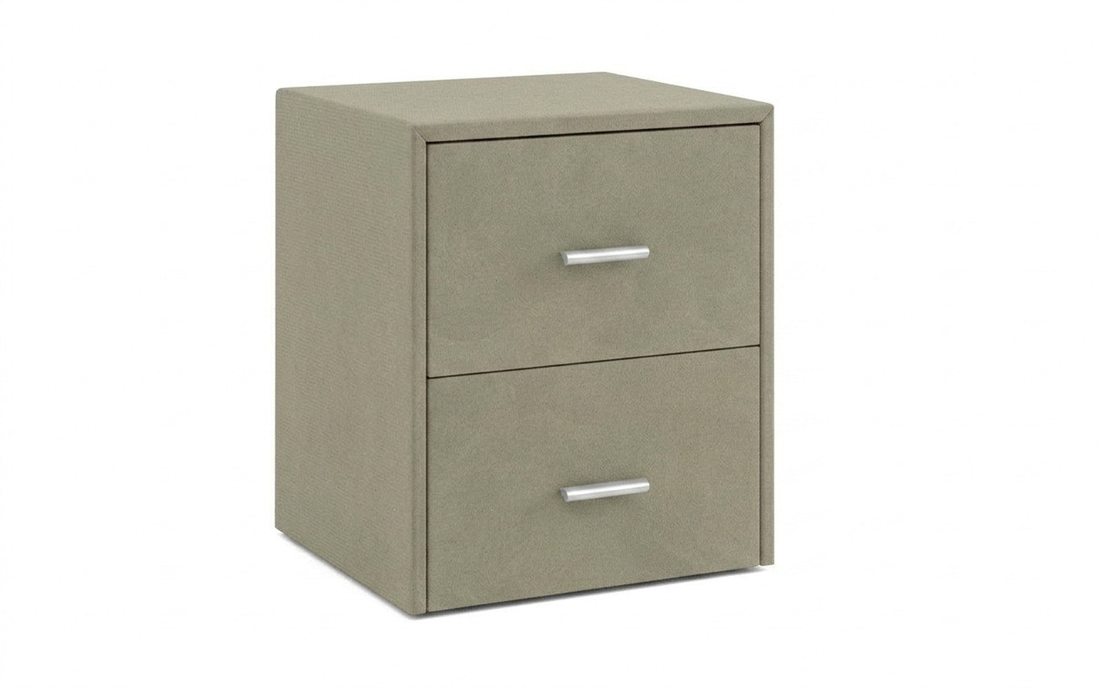 Magda nightstand in Sky Velvet 251 fabric, product photo on white background