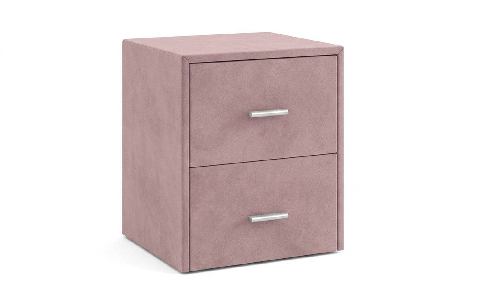 Magda nightstand in Sky Velvet 252 fabric, product photo on white background