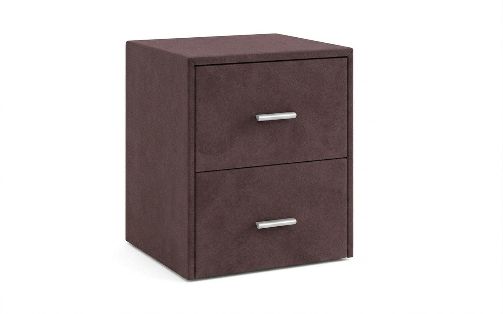 Magda nightstand in Sky Velvet 253 fabric, product photo on white background