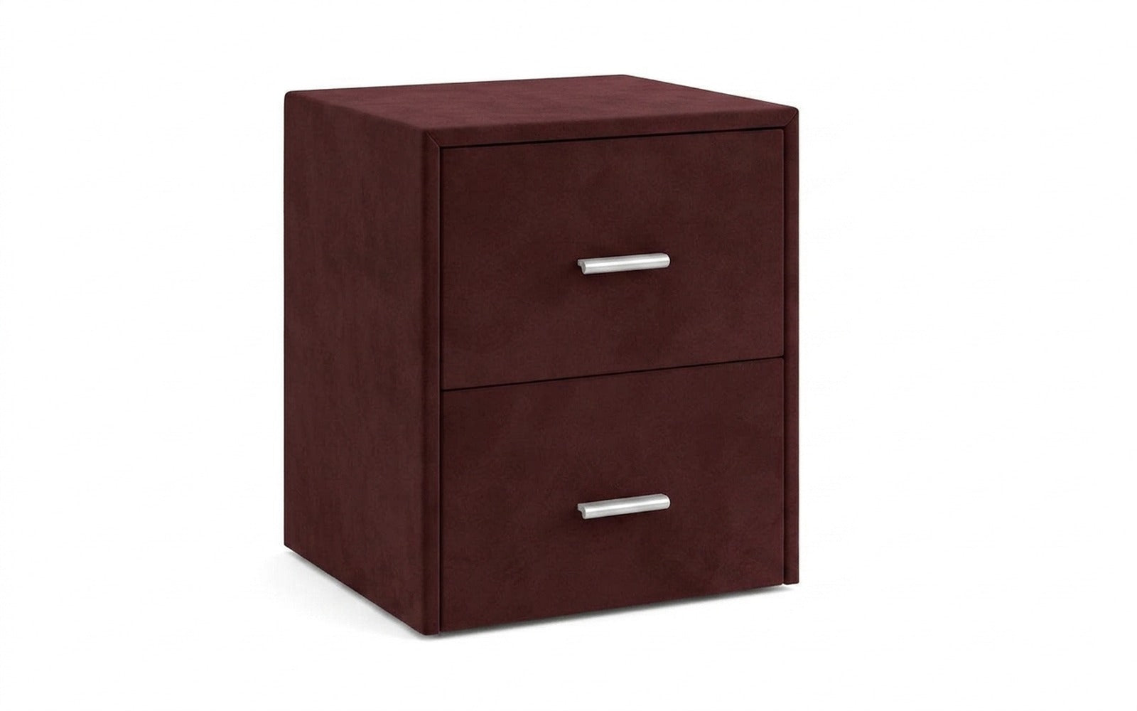 Magda nightstand in Sky Velvet 32 fabric, product photo on white background