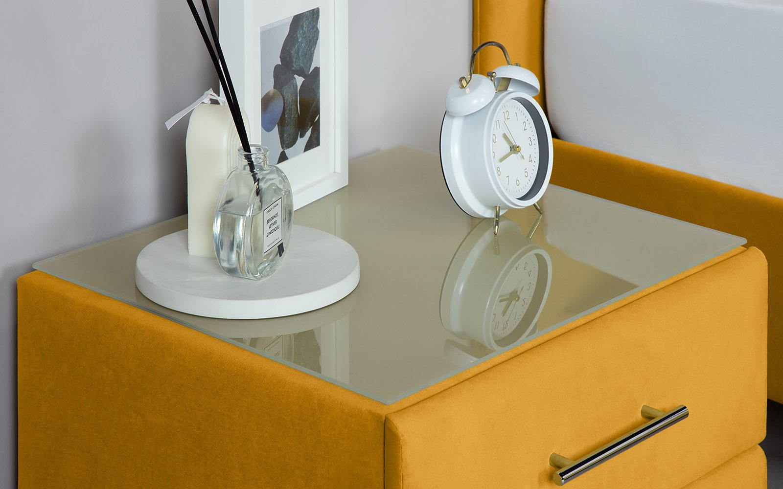Marco nightstand in a bedroom interior, view 1