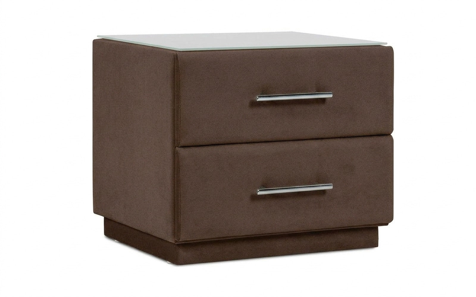 Marco nightstand in Casanova Chocolate fabric, product photo on white background