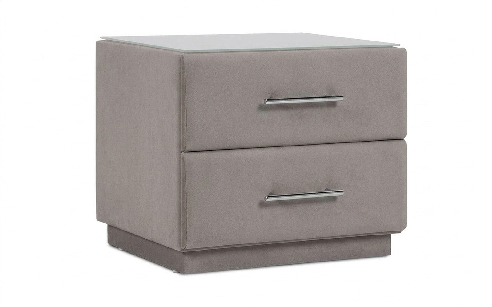 Marco nightstand in Casanova Grey fabric, product photo on white background