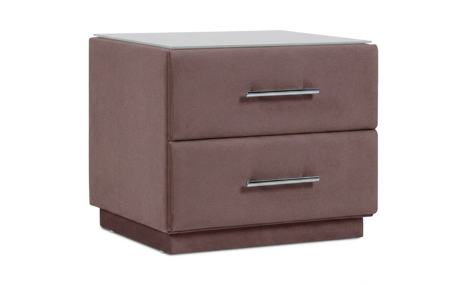 Marco nightstand in Casanova Lilac fabric, product photo on white background