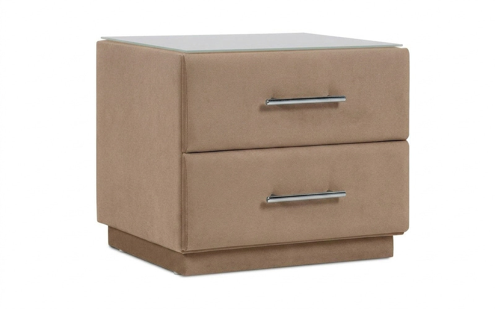 Marco nightstand in Galaktika Beige fabric, product photo on white background