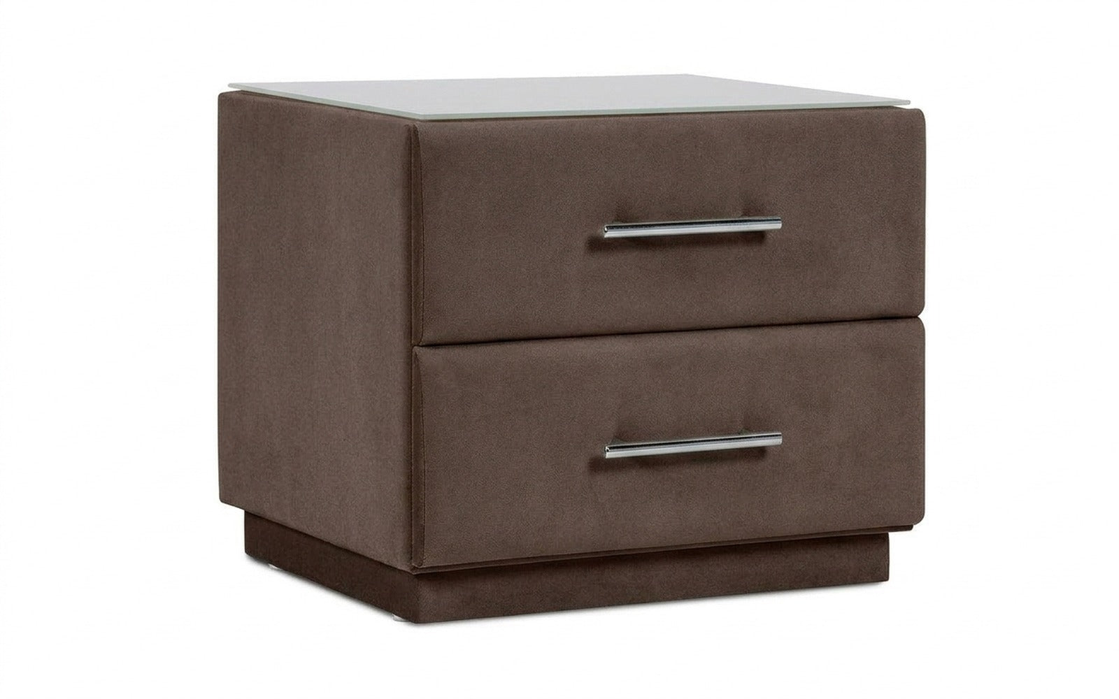 Marco nightstand in Galaktika Cacao fabric, product photo on white background