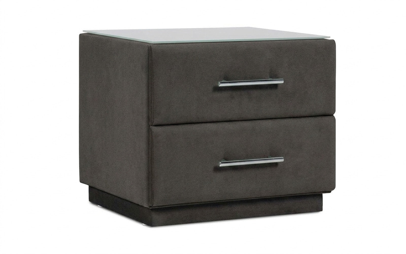 Marco nightstand in Galaktika Grey fabric, product photo on white background