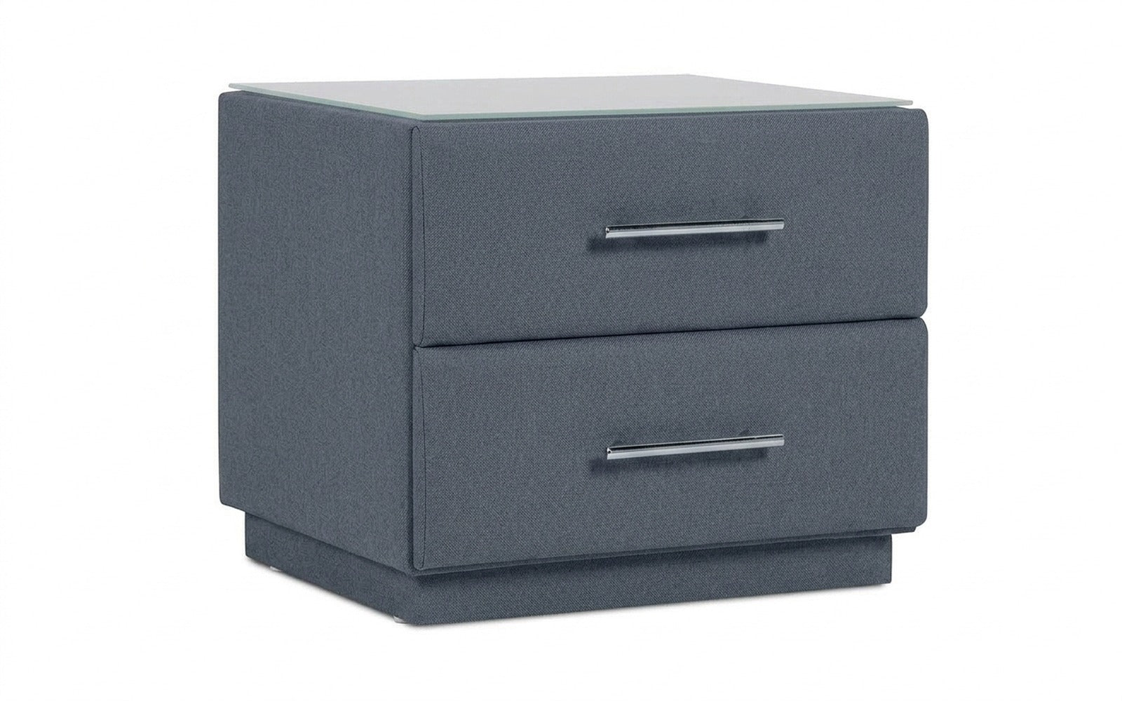 Marco nightstand in Prime Blue fabric, product photo on white background