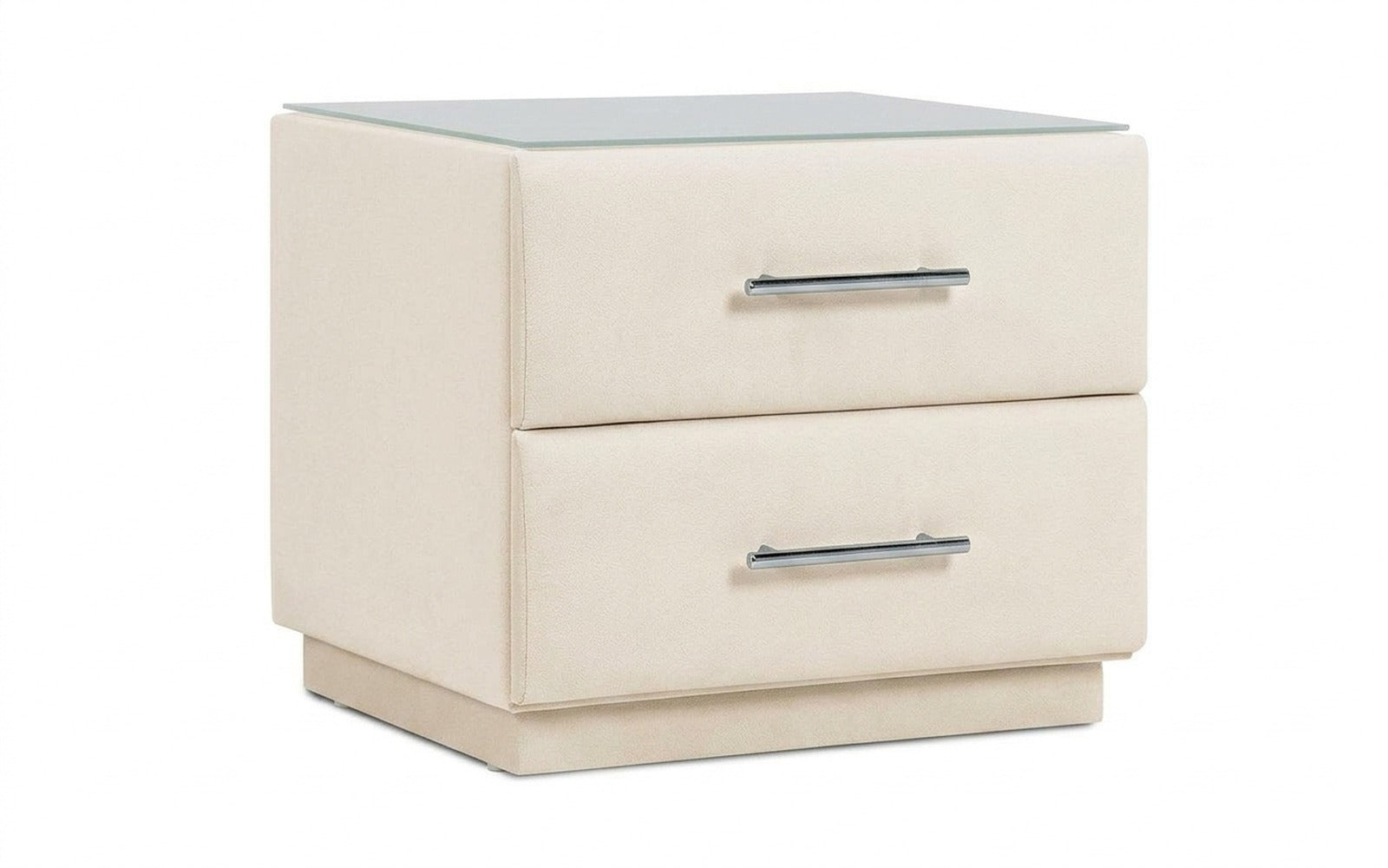 Marco nightstand in Prime White fabric, product photo on white background