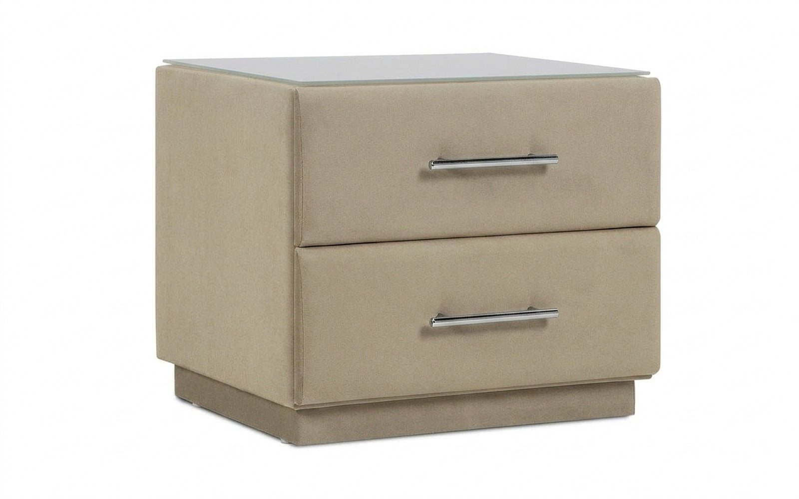 Marco nightstand in Sky Velvet 03 fabric, product photo on white background