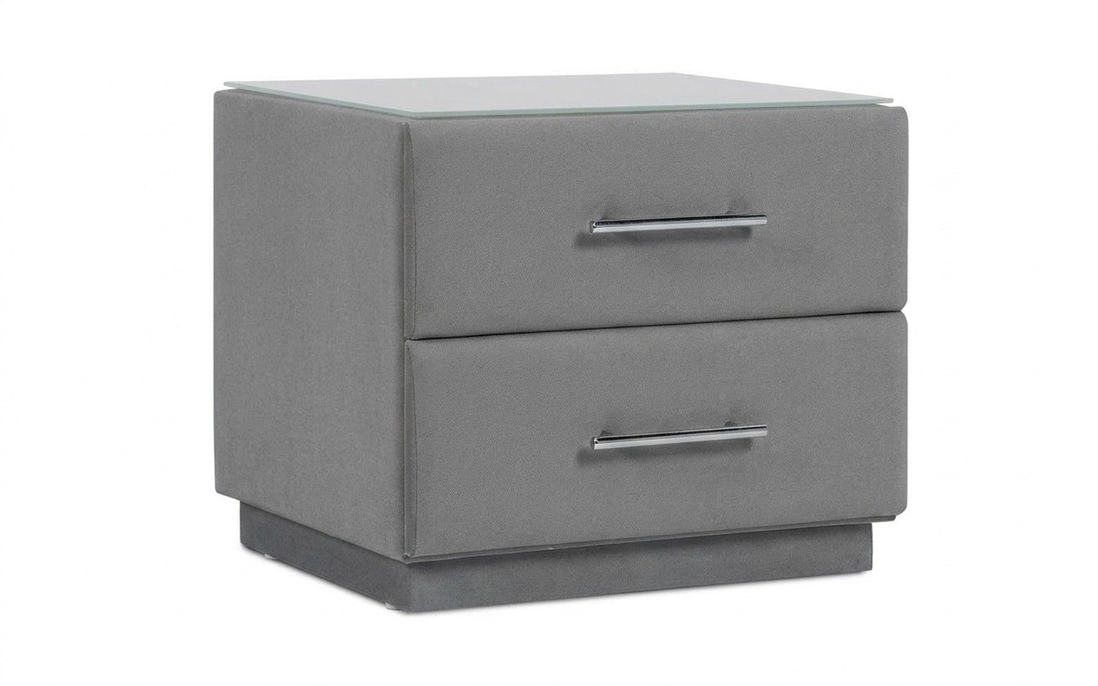 Marco nightstand in Sky Velvet 08 fabric, product photo on white background