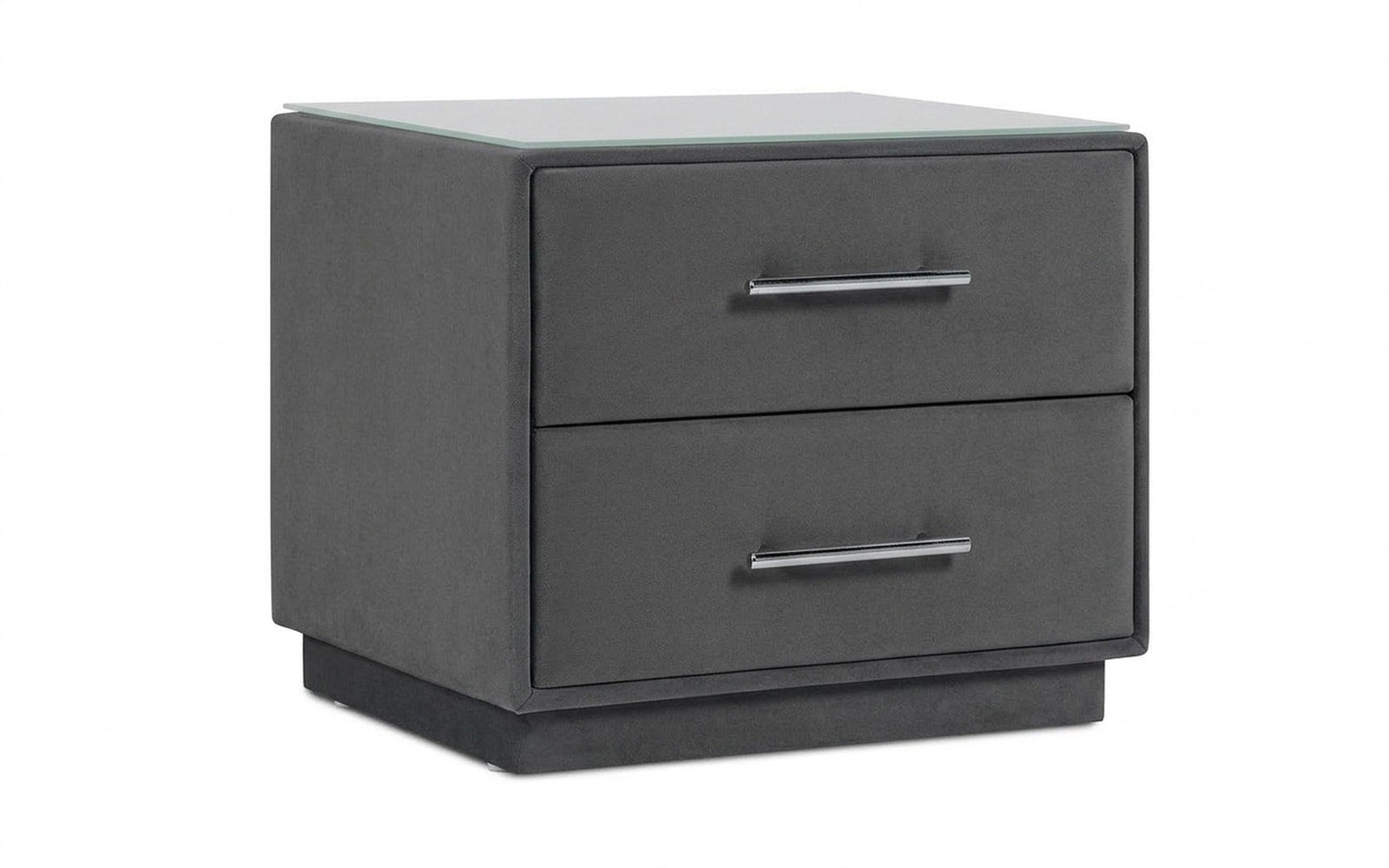 Marco nightstand in Sky Velvet 16 fabric, product photo on white background