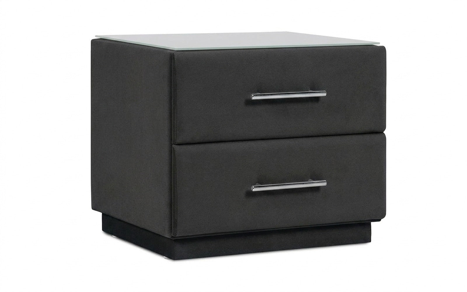 Marco nightstand in Sky Velvet 38 fabric, product photo on white background