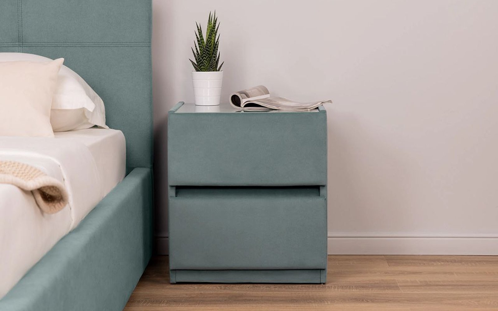 Oscar nightstand in a bedroom interior, view 3