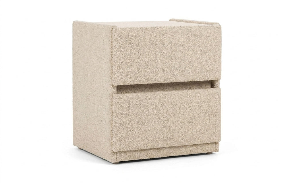 Oscar nightstand in Alaska 02 fabric, product photo on white background