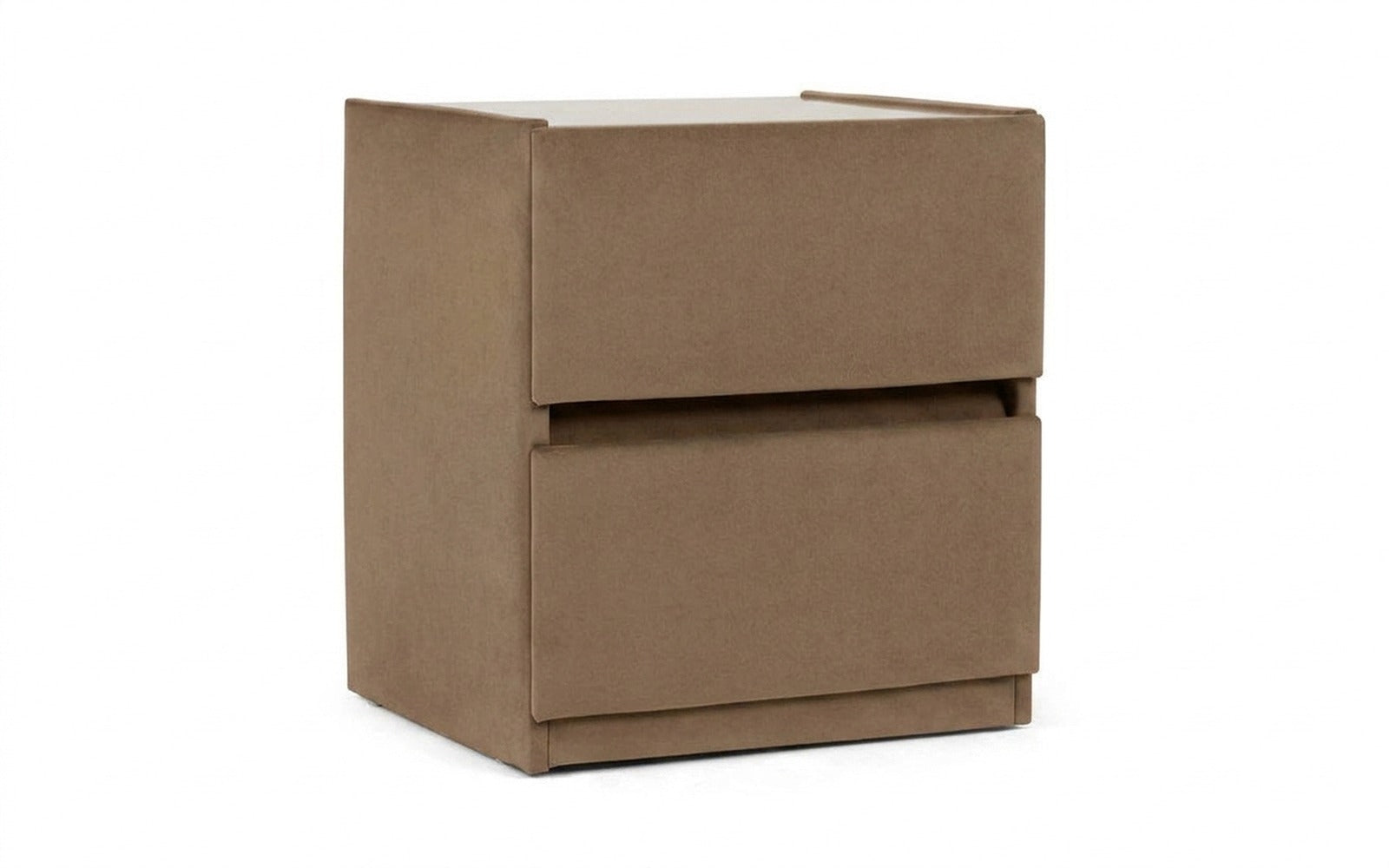 Oscar nightstand in Casanova Beige fabric, product photo on white background