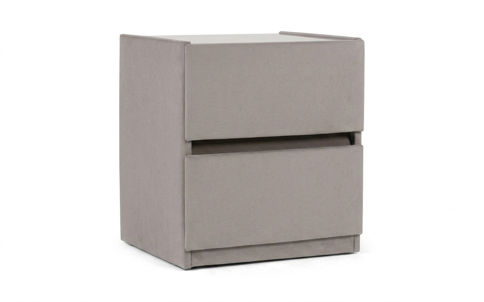 Oscar nightstand in Casanova Grey fabric, product photo on white background