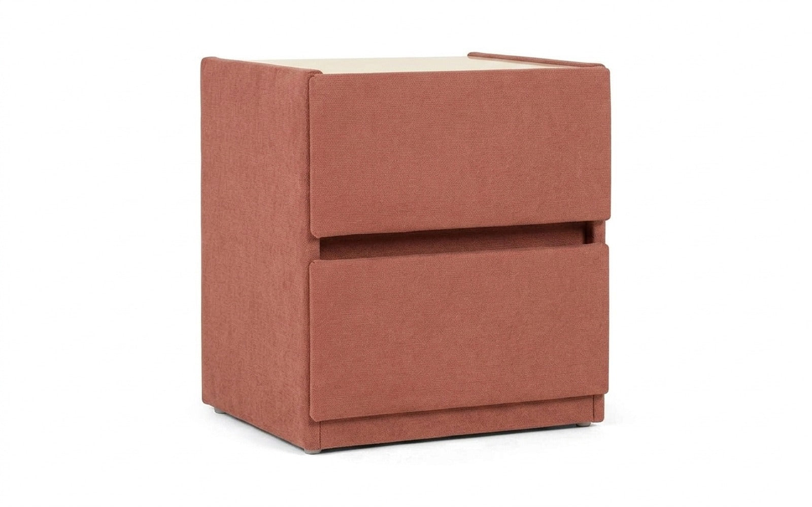 Oscar nightstand in Casanova Marsala fabric, product photo on white background