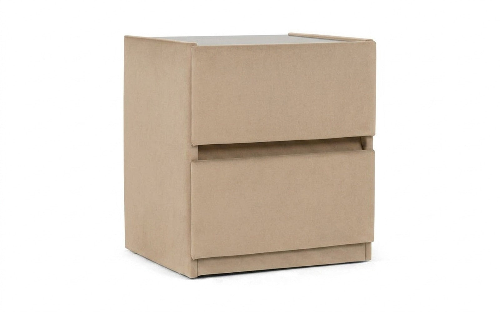 Oscar nightstand in Casanova Milk fabric, product photo on white background