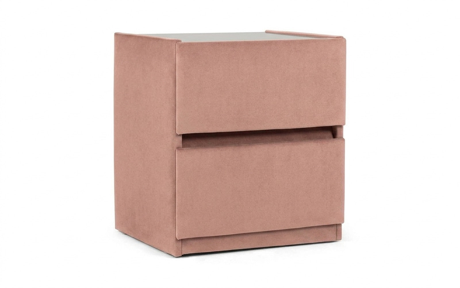 Oscar nightstand in Casanova Pudra fabric, product photo on white background