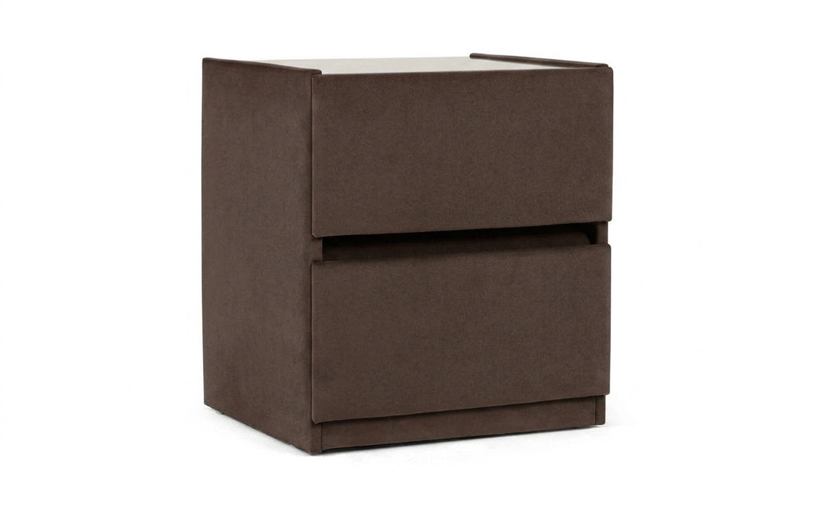 Oscar nightstand in Galaktika Brown fabric, product photo on white background