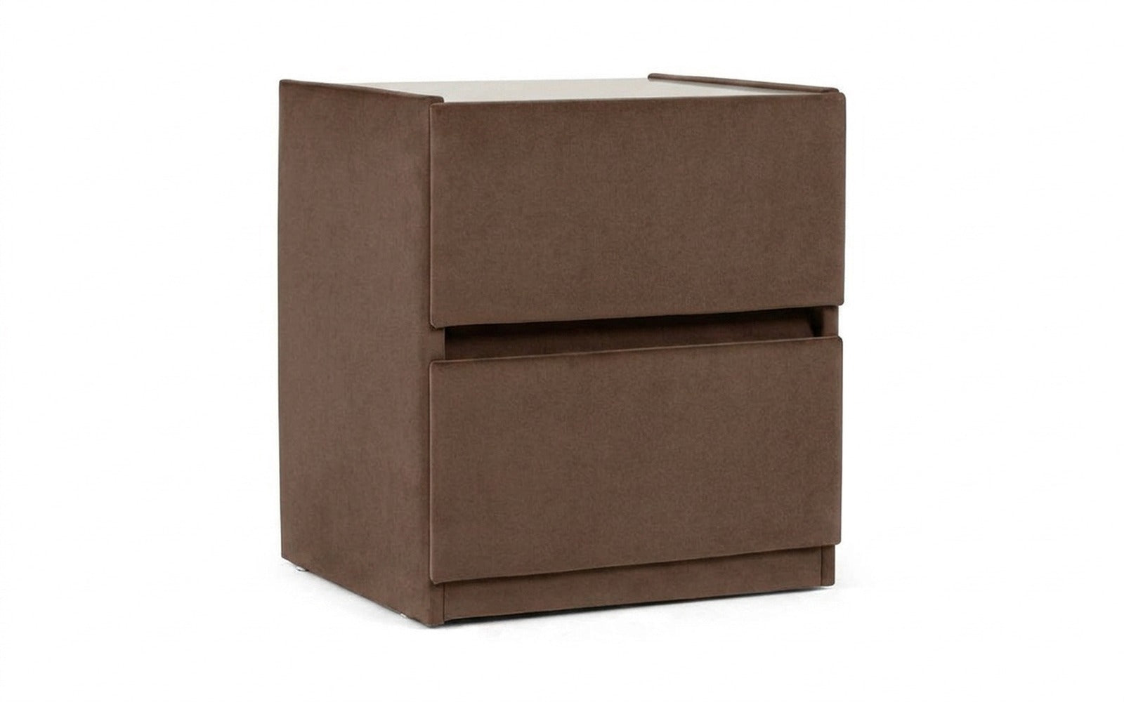 Oscar nightstand in Galaktika Cacao fabric, product photo on white background